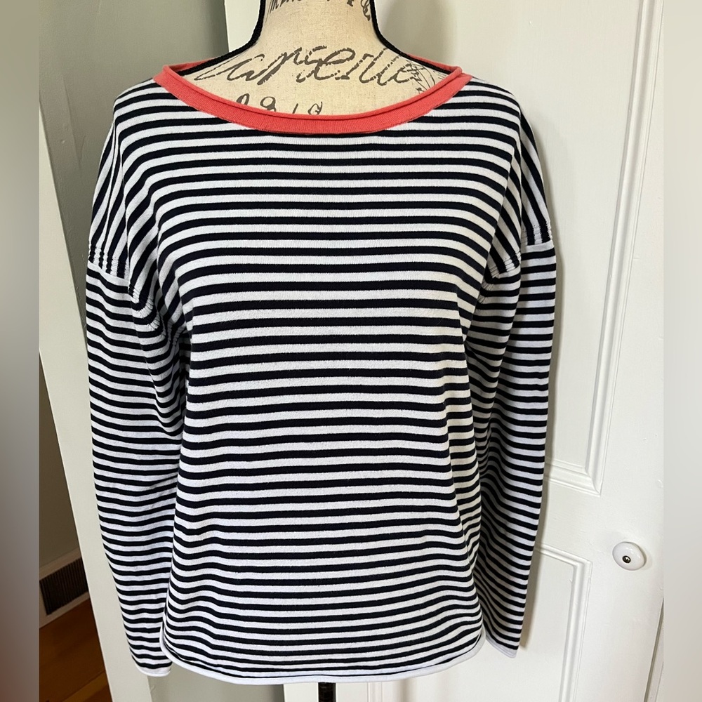 Michael Stars Navy Striped Sweater. Size Large.